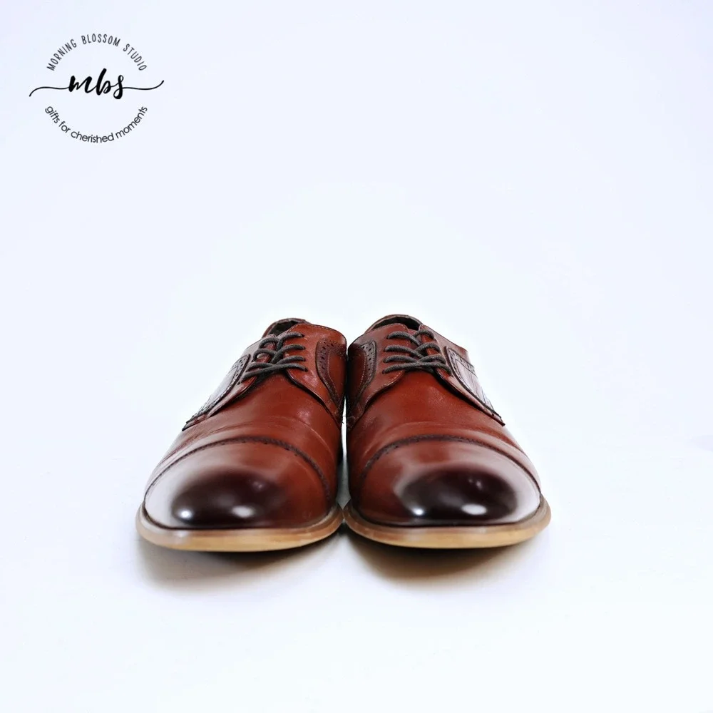 Stacy Adams Dickinson Cap Toe Classic Lace‎ Up Derby Shoes Cognac Brown Men 13